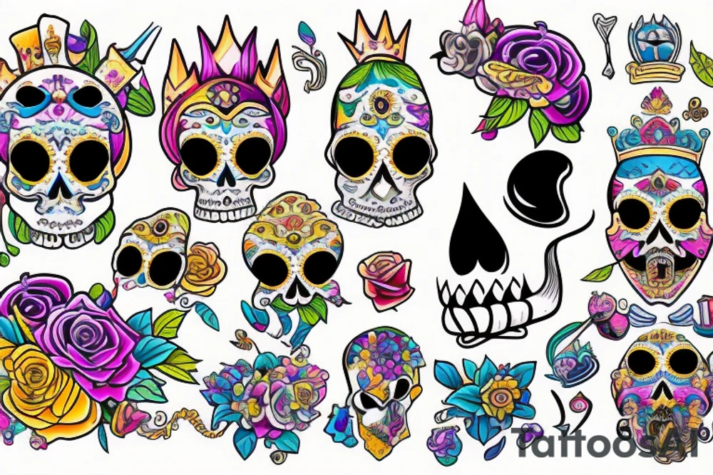 Royal skull tattoo idea