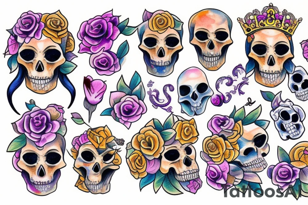 Royal skull tattoo idea