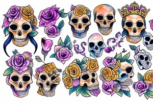 Royal skull tattoo idea