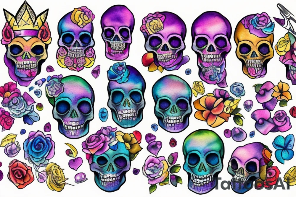 Royal skull tattoo idea