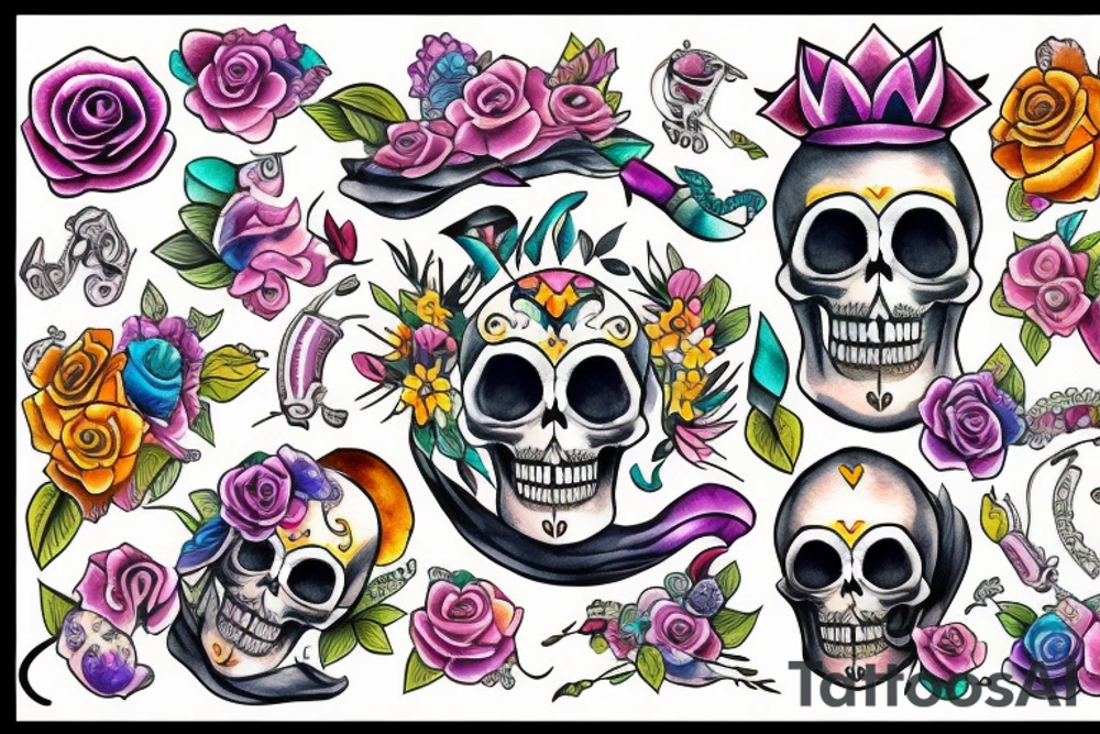 Royal skull tattoo idea