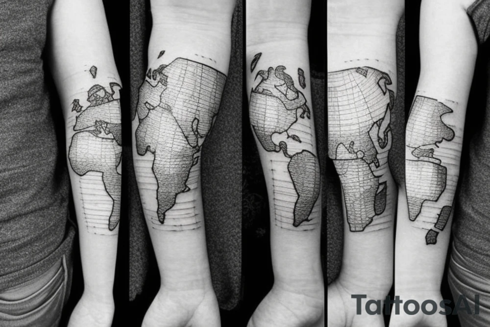 Small World Map Wrist Tattoo tattoo idea