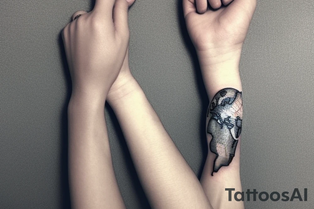 Small World Map Wrist Tattoo tattoo idea