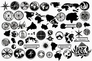 World Map Small tattoo idea