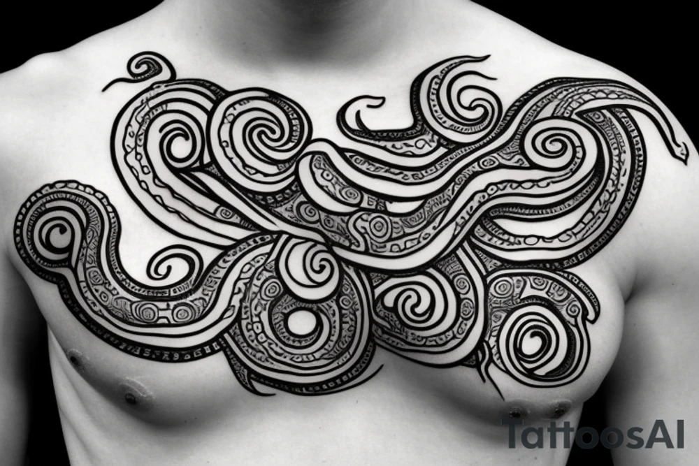 Octopus to lay over and wrap shoulder and upper arm tattoo idea