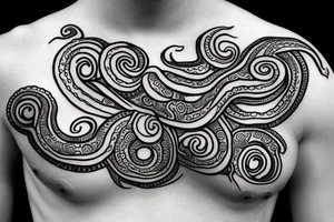 Octopus to lay over and wrap shoulder and upper arm tattoo idea