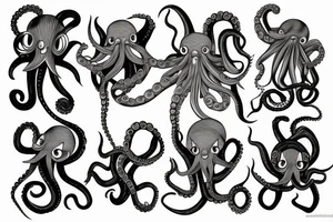 Octopus to lay over and wrap shoulder and upper arm tattoo idea