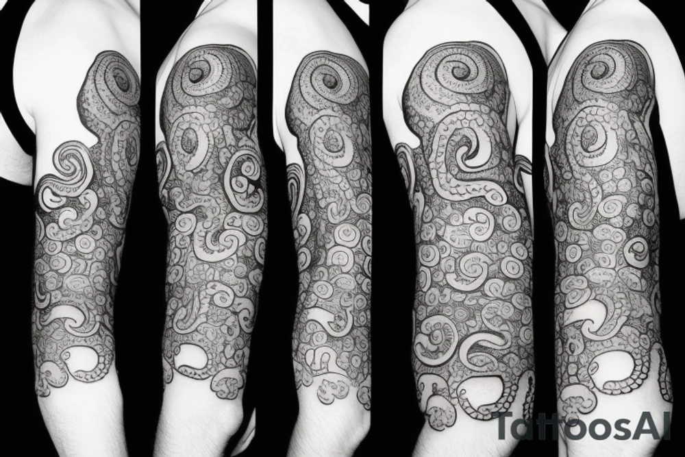 Octopus to lay over and wrap shoulder and upper arm tattoo idea