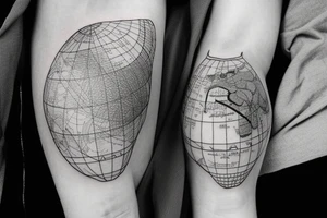 All around the world, Map outlined tattoo idea