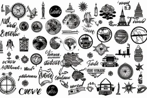 All around the world, Map outlined tattoo idea