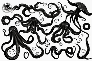 Octopus to lay over and wrap shoulder and upper arm tattoo idea