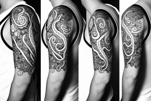 Octopus in Simi brush art style to wrap shoulder and upper arm tattoo idea