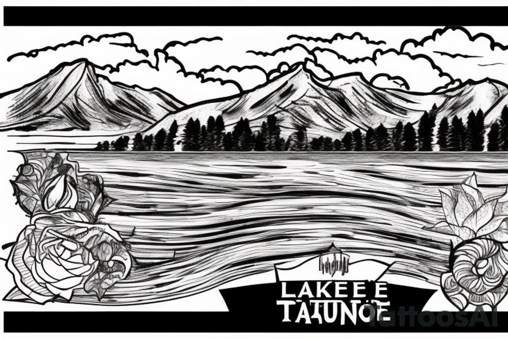 lake tahoe with mountains and the lake tattoo idea