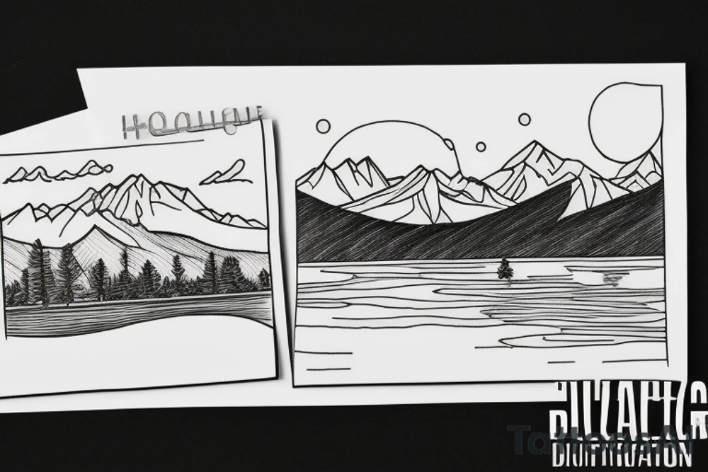 lake tahoe with mountains and the lake tattoo idea