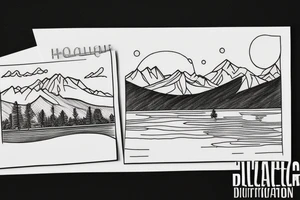 lake tahoe with mountains and the lake tattoo idea