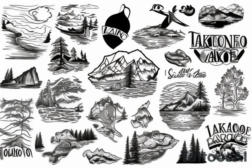 outline of lake tahoe tattoo idea