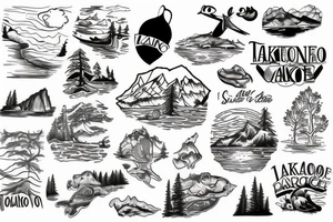outline of lake tahoe tattoo idea