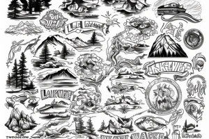 outline of lake tahoe tattoo idea