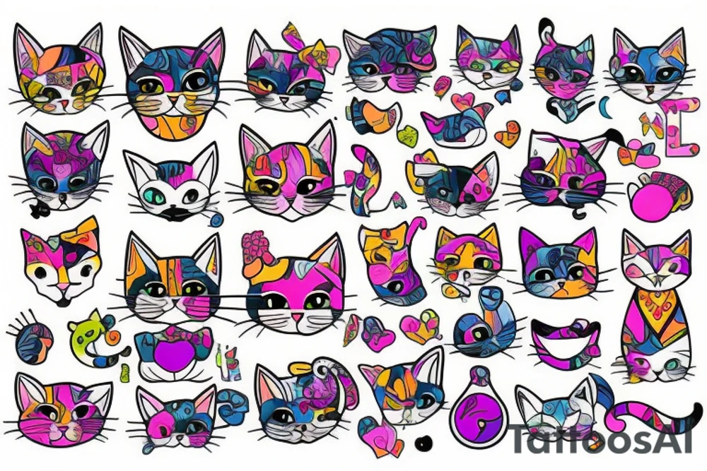 Cat love tattoo idea