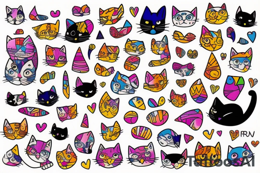 Cat love tattoo idea