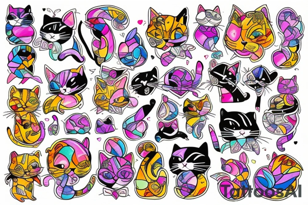 Cat love tattoo idea