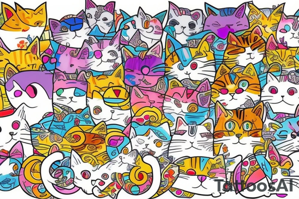 Cat love tattoo idea