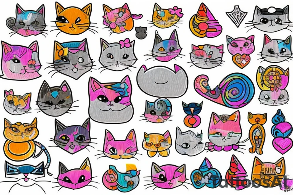 Cat love tattoo idea