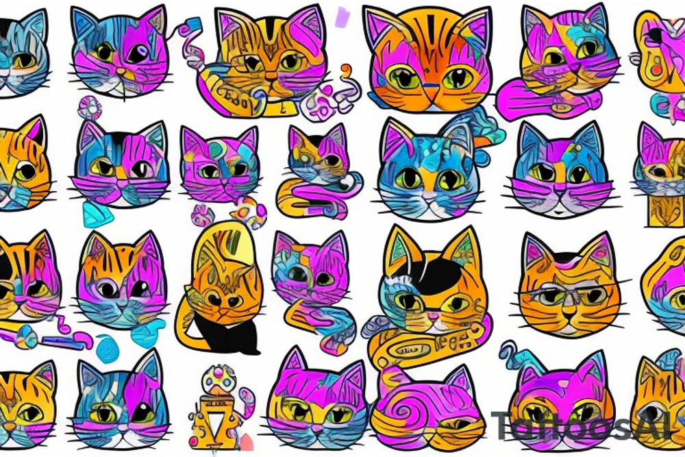 Cat love tattoo idea
