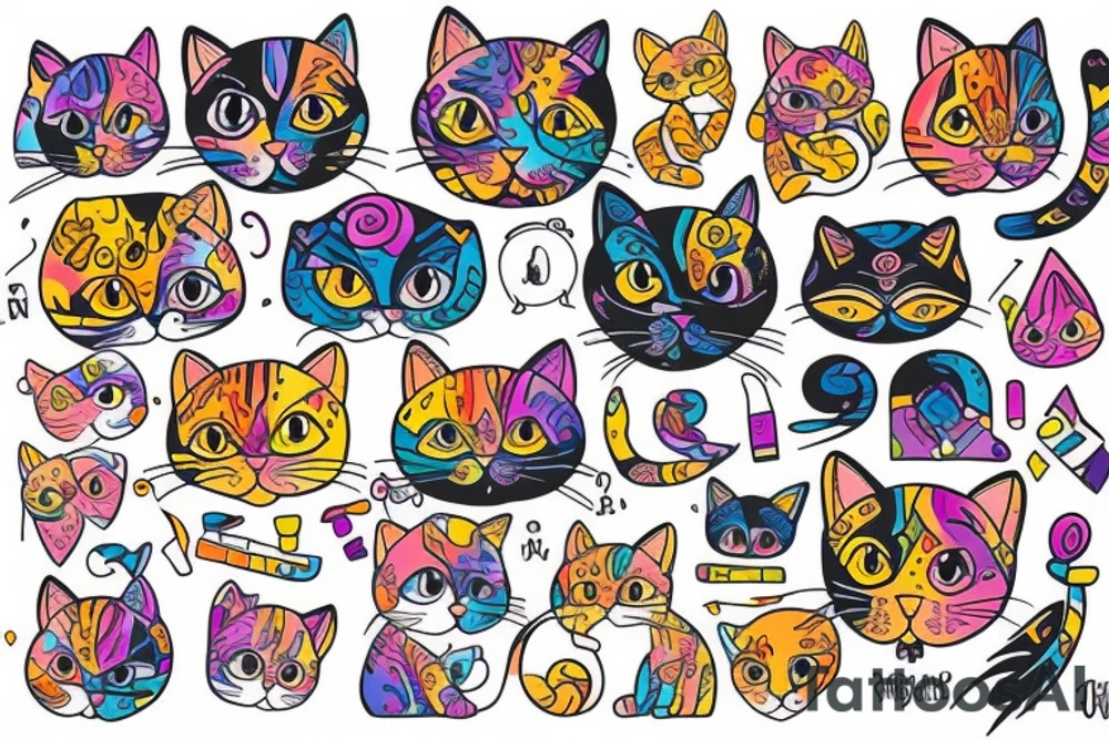 Cat love tattoo idea