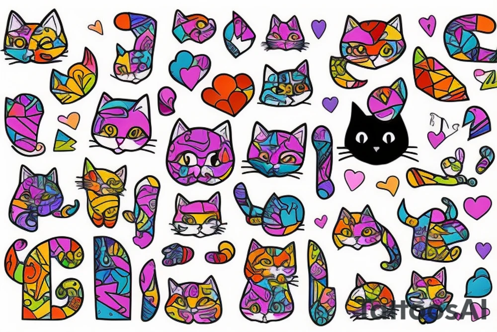 Cat love tattoo idea