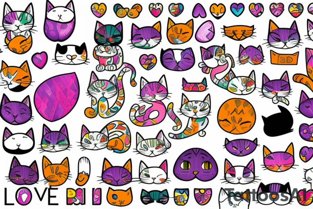 Cat love tattoo idea