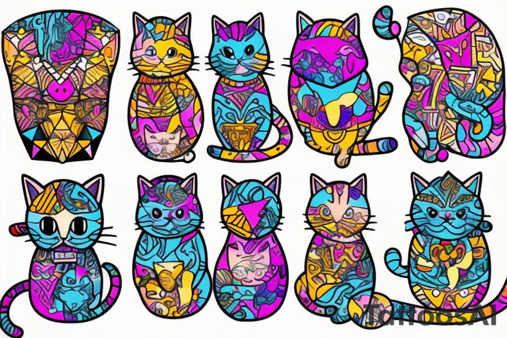 Cat love tattoo idea