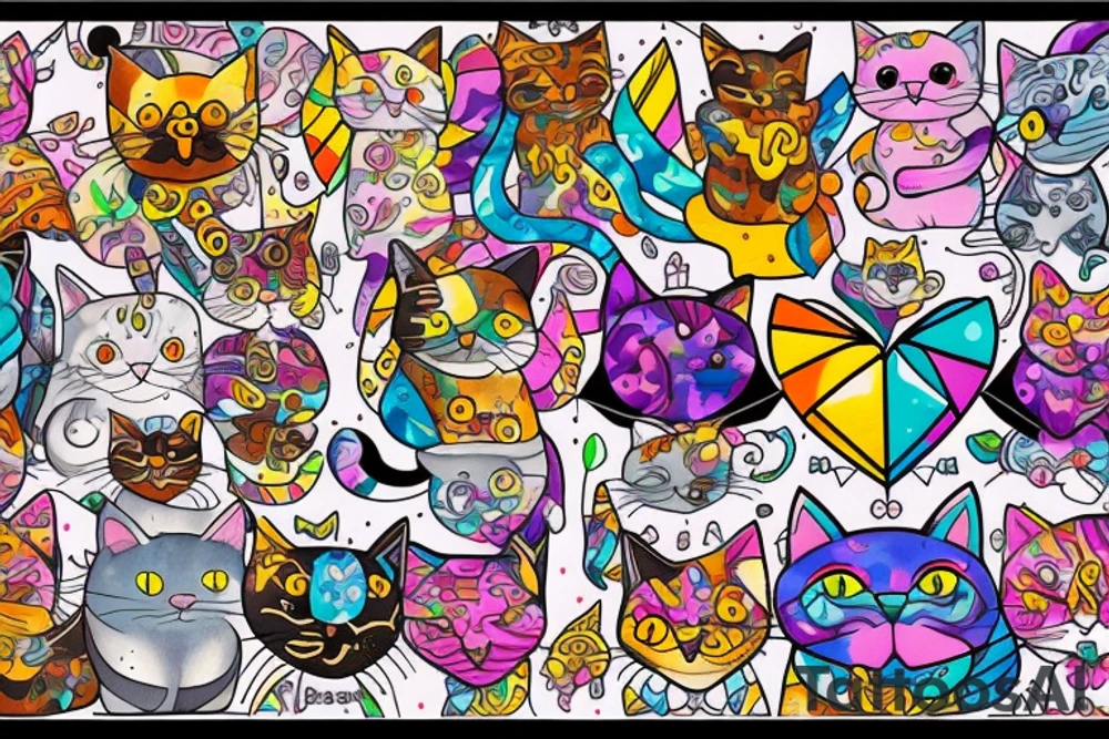 Cat love tattoo idea