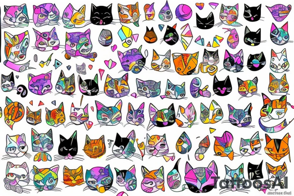 Cat love tattoo idea