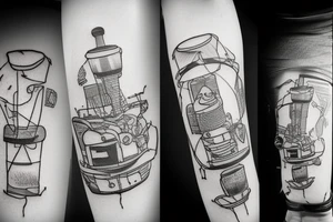 sad industrial landscpape tattoo idea