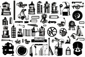 sad industrial landscape tattoo idea