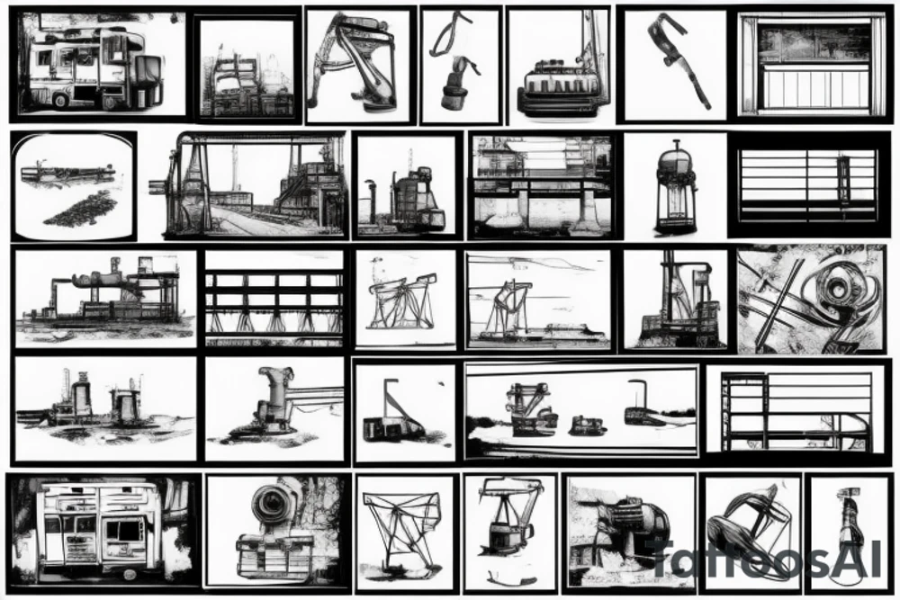sad industrial landscape tattoo idea
