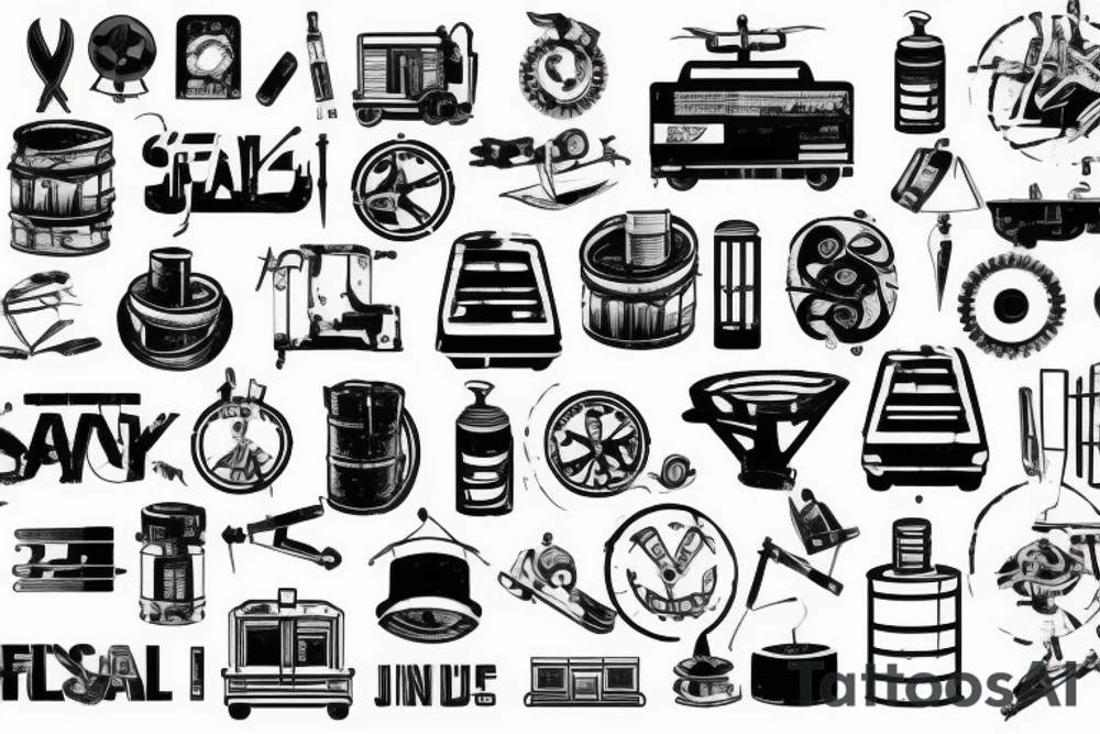 sad industrial landscape tattoo idea