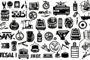 sad industrial landscape tattoo idea