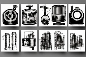sad industrial landscape tattoo idea