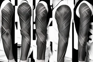 sad lonely industrial shoulder patterned tattoo idea