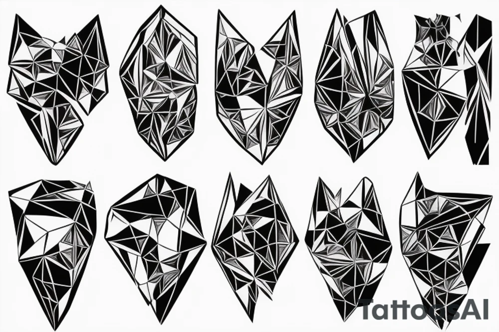 industrial shoulder low-poly tattoo idea