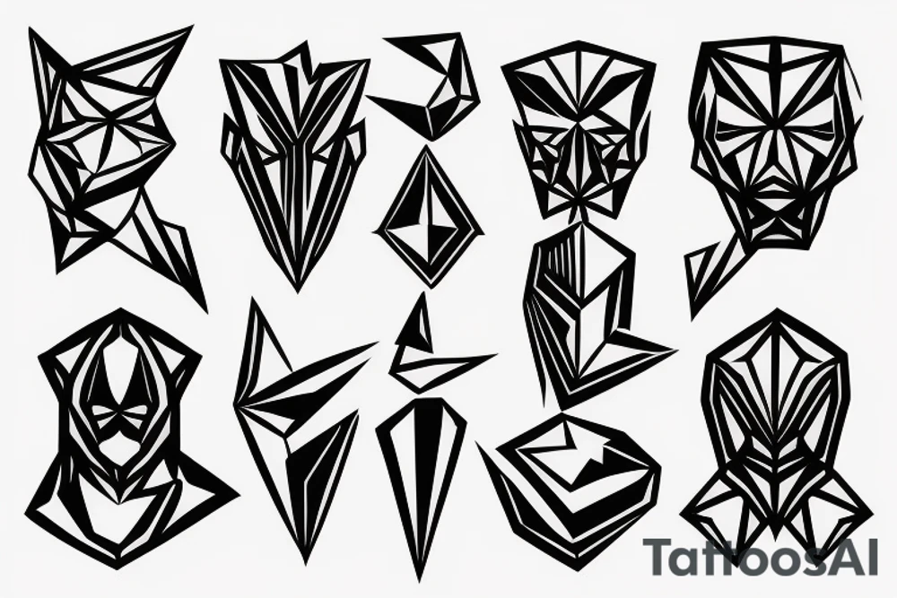 industrial shoulder low-poly tattoo idea