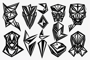 industrial shoulder low-poly tattoo idea