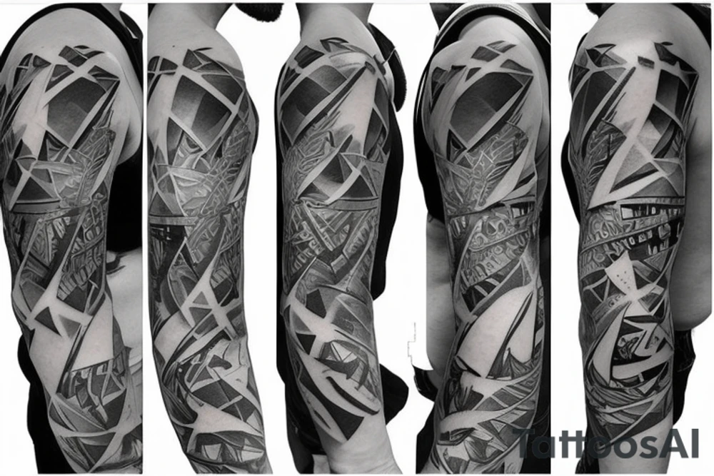 industrial shoulder low-poly tattoo idea
