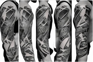 industrial shoulder low-poly tattoo idea