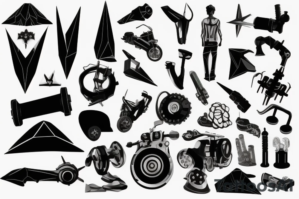 industrial shoulder low-poly tattoo idea