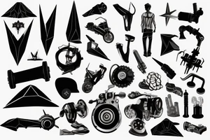 industrial shoulder low-poly tattoo idea