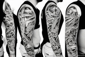 shoulder low-poly sad post-apocaliptic tattoo idea