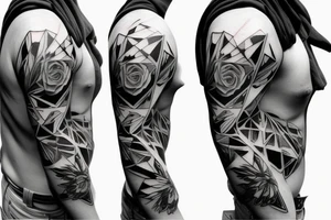 shoulder low-poly sad post-apocaliptic tattoo idea